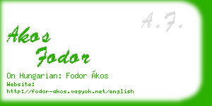 akos fodor business card