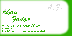 akos fodor business card